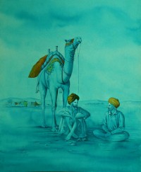 S. A. Noory, 12 x 15 Inch, Water color on Paper, Figurative Painting, AC-SAN-064